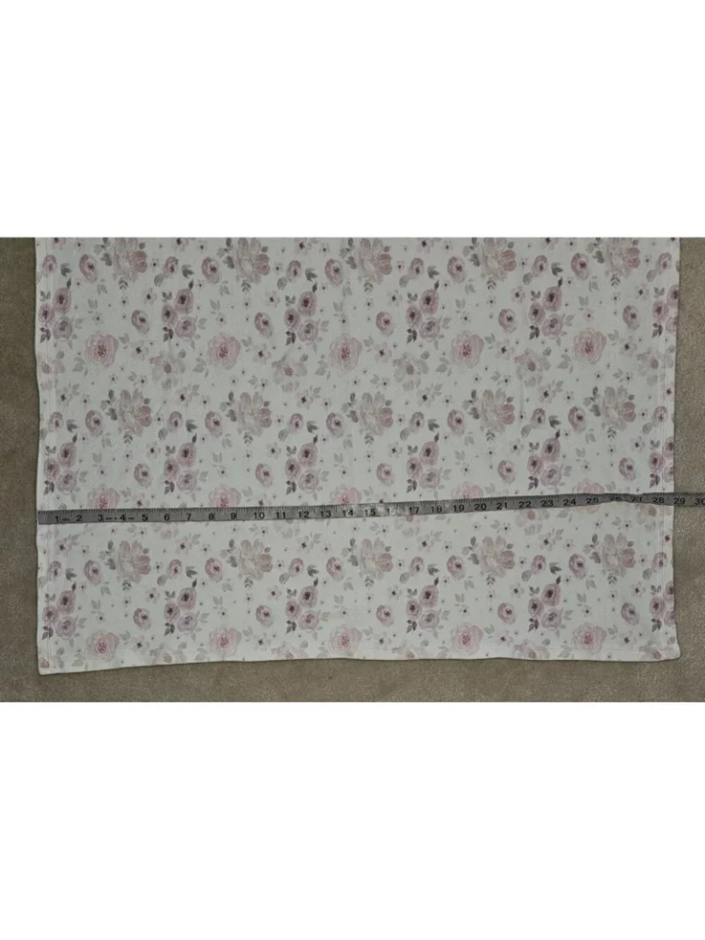 Sugar House Baby Blanket 29x38 White Pink Purple Flower Rose 100% Cotton Swaddle